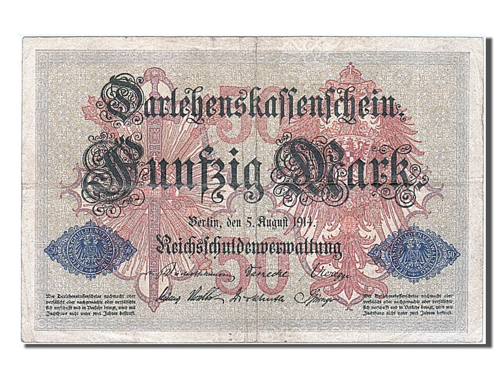 Banconote, Germania, 50 Mark, 1914, 1914-08-05, BB