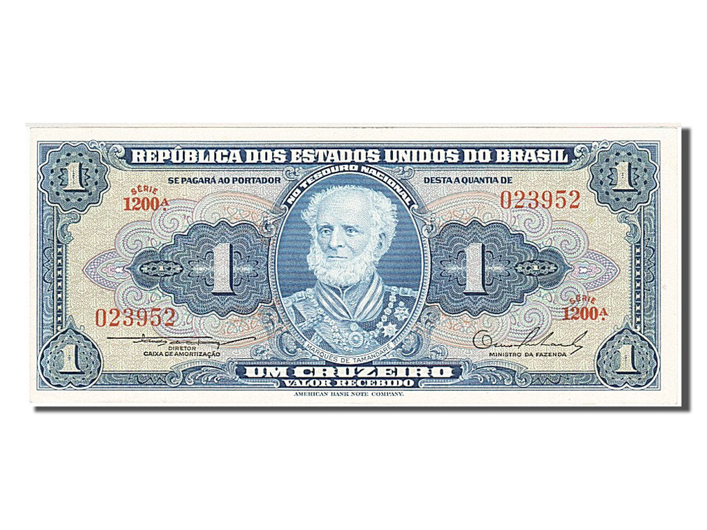 Banknote, Brazil, 1 Cruzeiro, 1954, UNC(65-70)