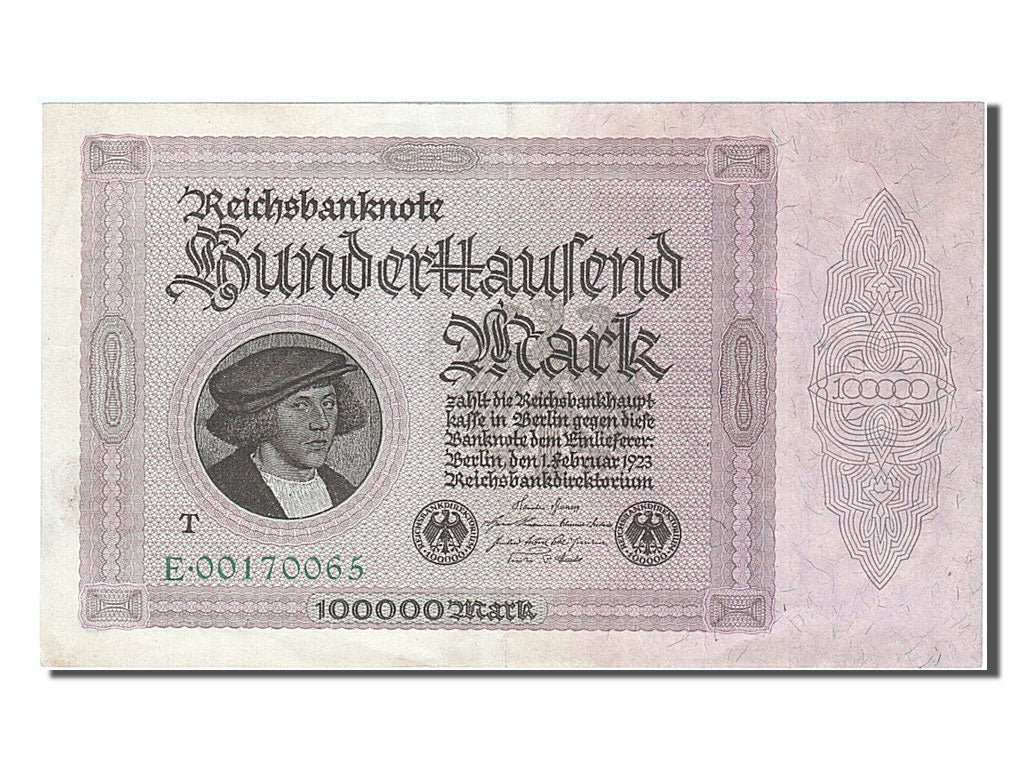 Germany, 100,000 Mark, 1923, KM #83a, 1923-02-01, UNC(60-62), E 00170065
