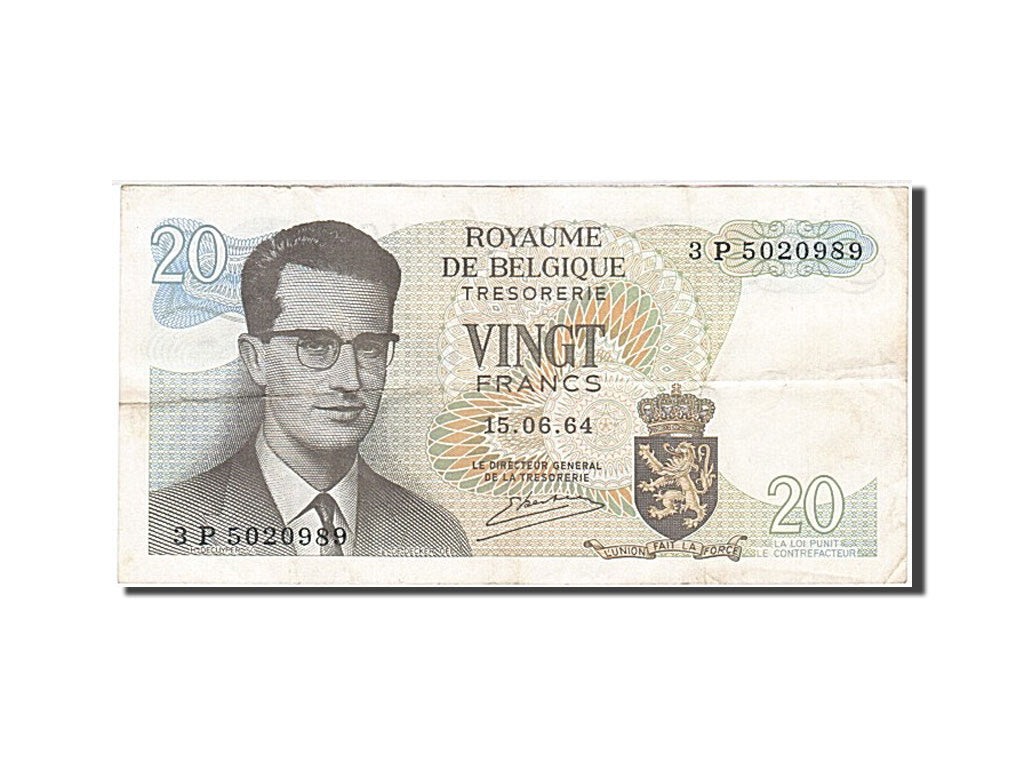Banknote, Belgium, 20 Francs, 1964, 1964-06-15, F(12-15)