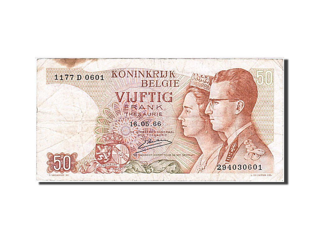 Biljet, België, 50 Francs, 1966, 1966-05-16, B