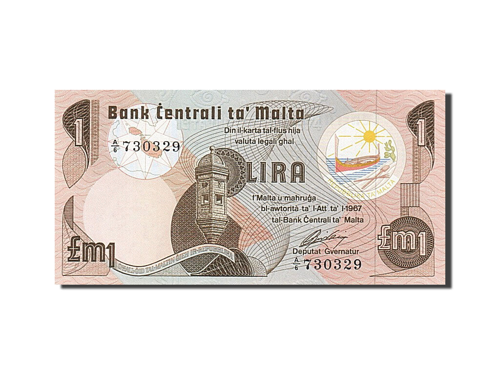 Banknot, Malta, 1 Lira, 1967, UNC(65-70)