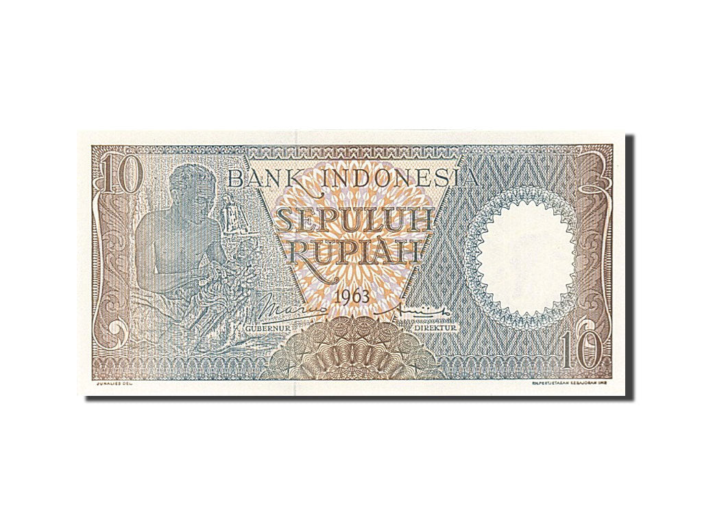 Banconote, Indonesia, 10 Rupiah, 1963, FDS