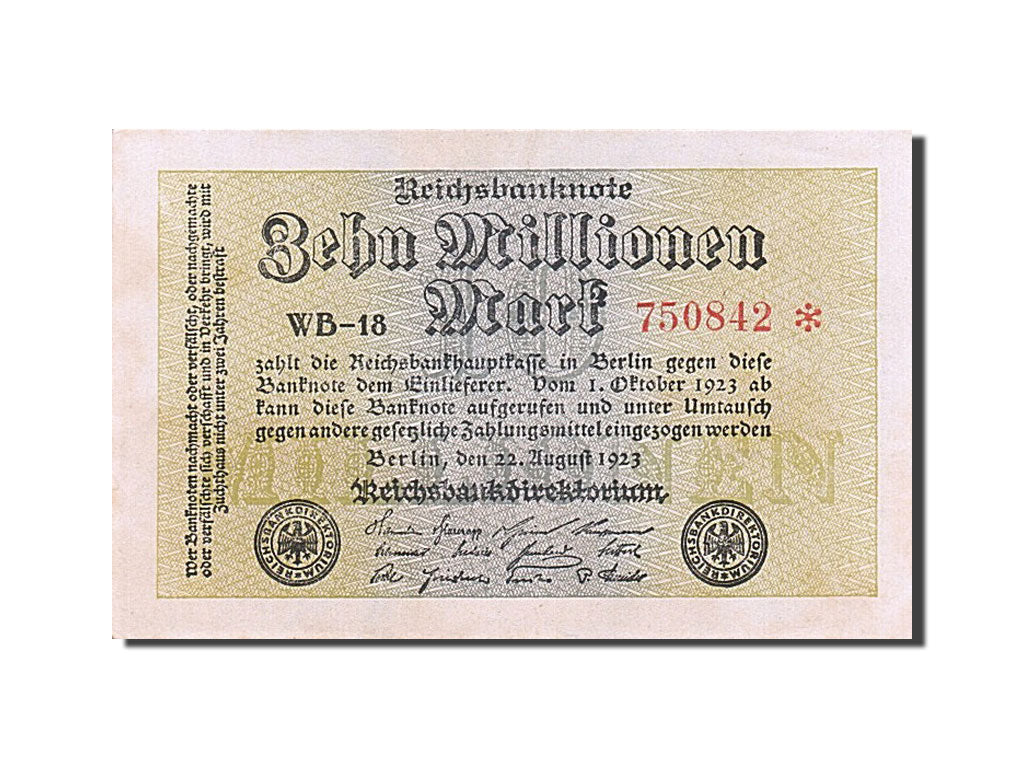 Banknote, Germany, 10 Millionen Mark, 1923, 1923-08-22, UNC(60-62)