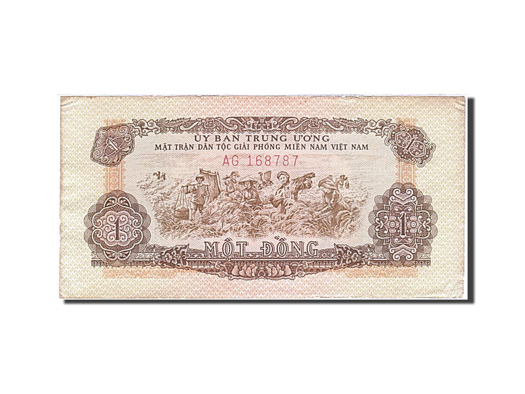 Banknot, Południowy Wiet Nam, 1 D<ox>ng, 1968, AU(55-58)