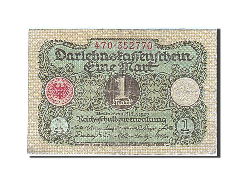 Biljet, Duitsland, 1 Mark, 1920, 1920-03-01, TB+