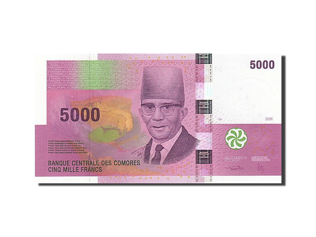 Geldschein, Comoros, 5000 Francs, 2006, UNZ