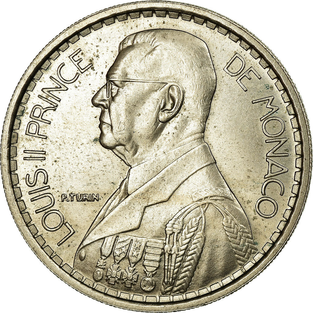 Monaco, 20 Francs, 1945, Copper-nickel, MS(60-62), Gadoury:137