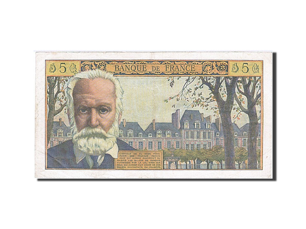 Billete, Francia, 5 Nouveaux Francs, 5 NF 1959-1965 ''Victor Hugo'', 1961