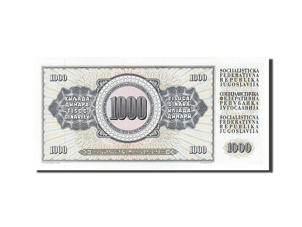 Banknote, Yugoslavia, 1000 Dinara, 1981, 1981-11-04, UNC(65-70)