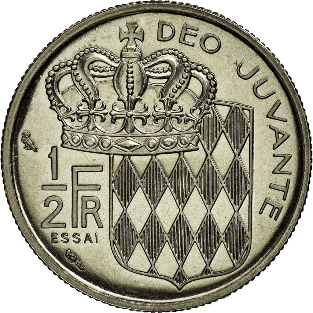 Monaco, 1/2 Franc, 1965, Nickel, MS(60-62), Gadoury:149