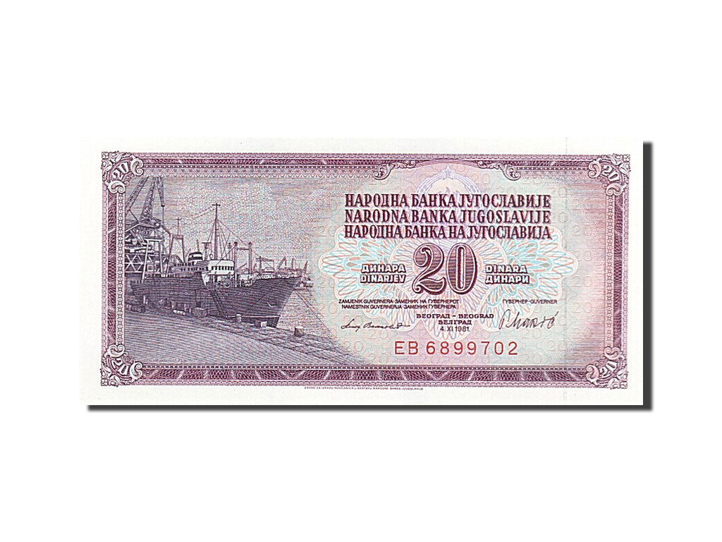 Geldschein, Jugoslawien, 20 Dinara, 1978, UNZ