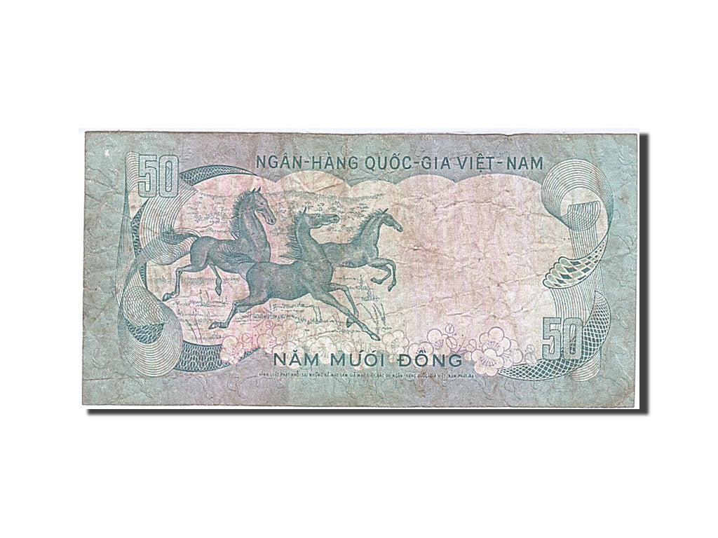 Banknot, Południowy Wiet Nam, 50 D<ox>ng, 1972, VF(20-25)