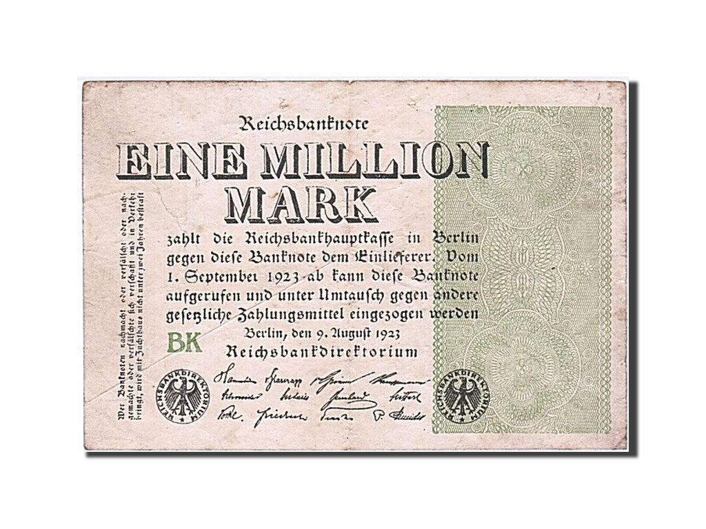 Biljet, Duitsland, 1 Million Mark, 1923, 1923-08-09, TTB