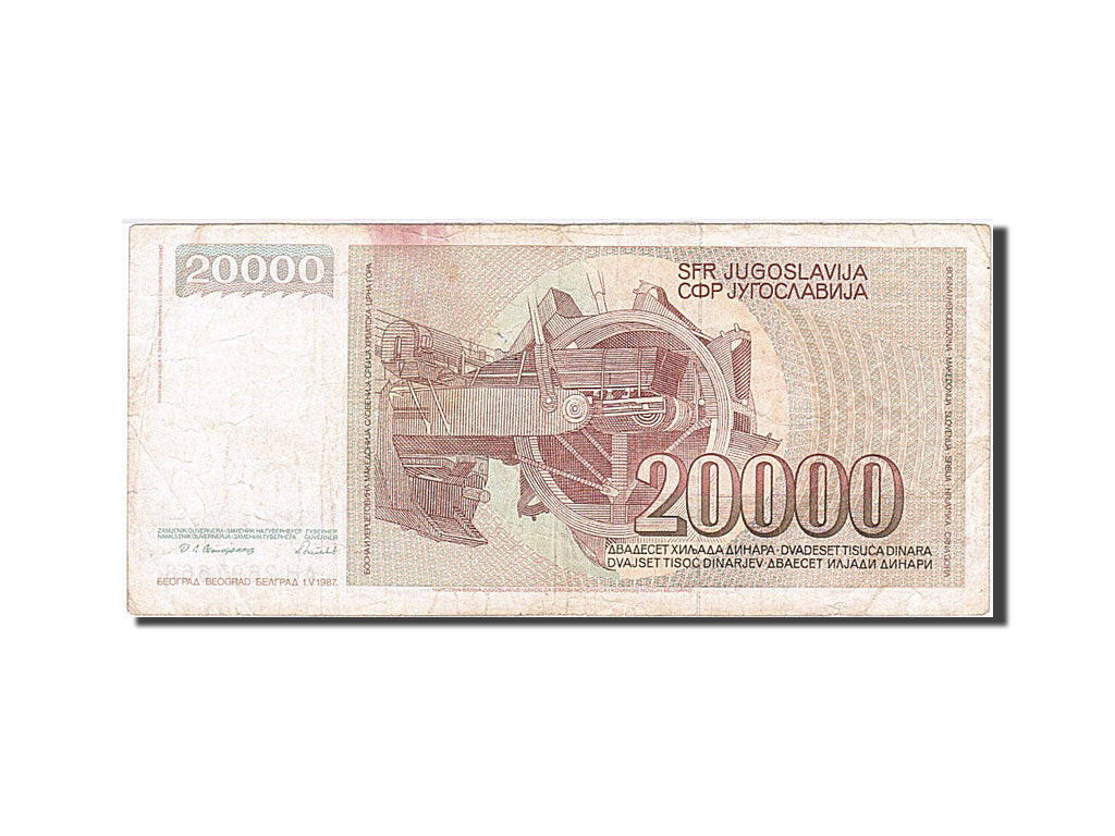 Billet, Yougoslavie, 20,000 Dinara, 1987, 1987-05-01, TTB+