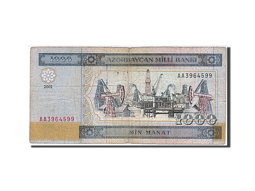 Banconote, Azerbaigian, 1000 Manat, 2001, MB
