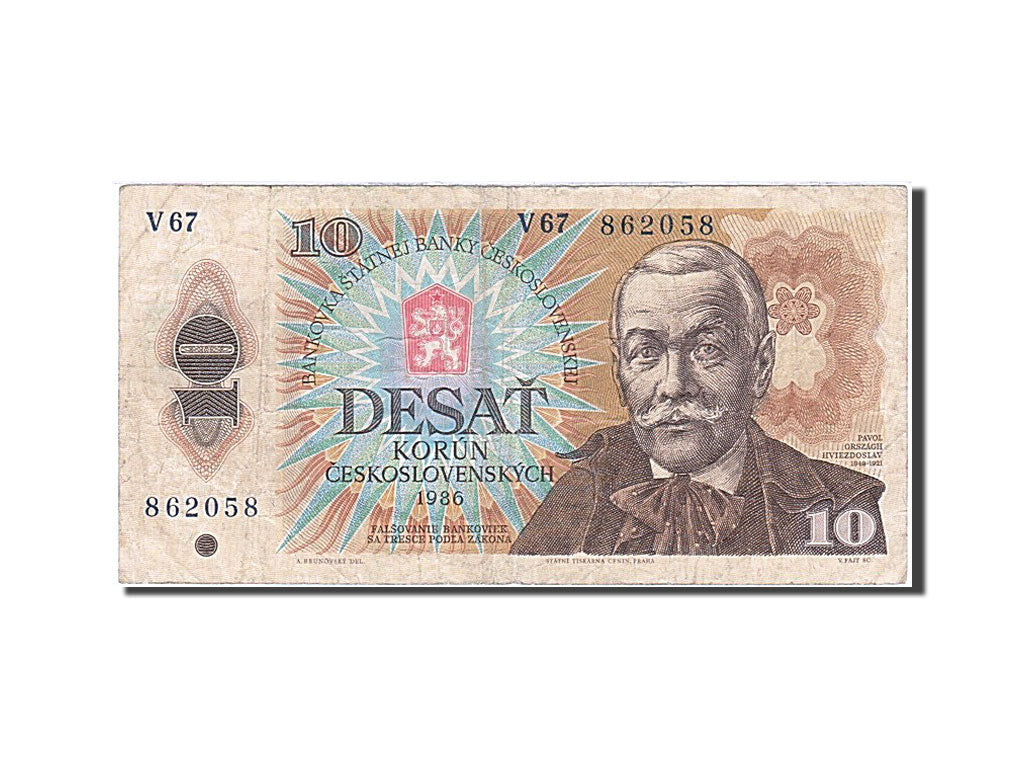 Banknote, Czechoslovakia, 10 Korun, 1986, VF(20-25)