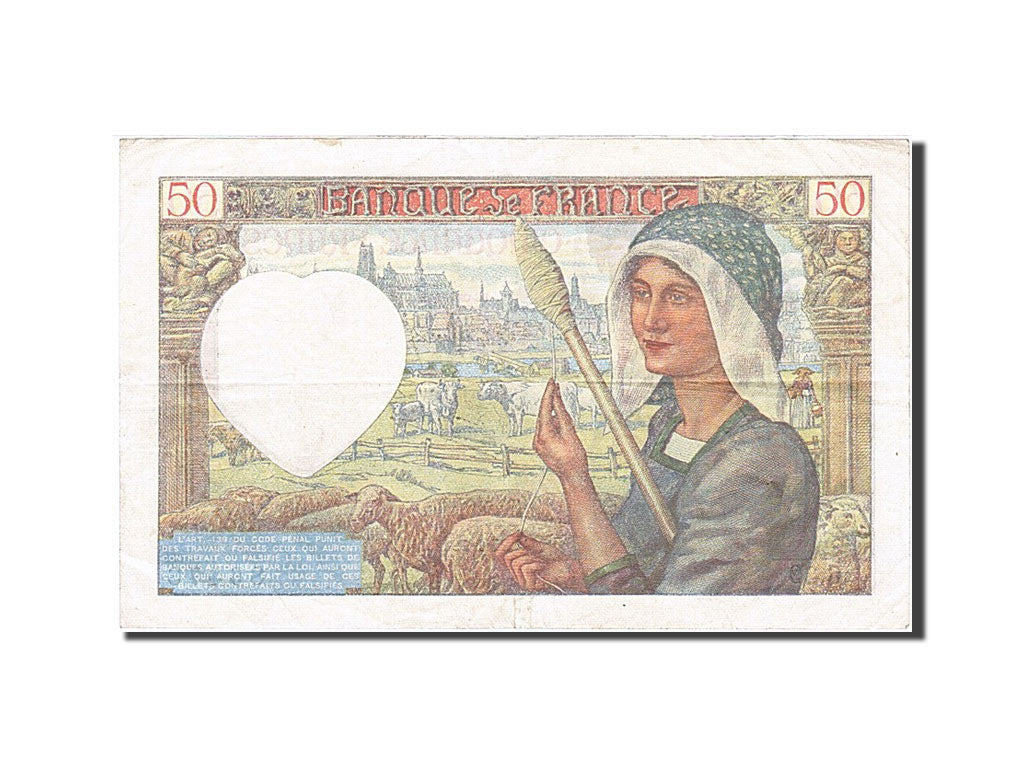 Banknot, Francja, 50 Francs, Jacques Coeur, 1941, 1941-01-23, EF(40-45)