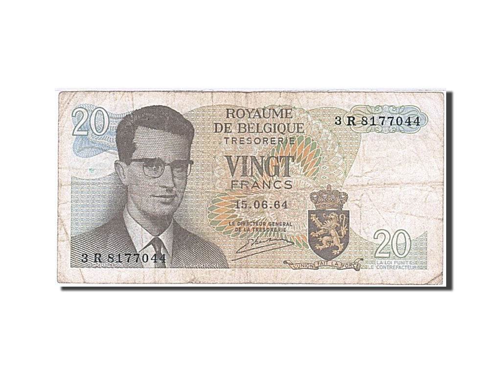 Banconote, Belgio, 20 Francs, 1964, 1964-06-15, MB