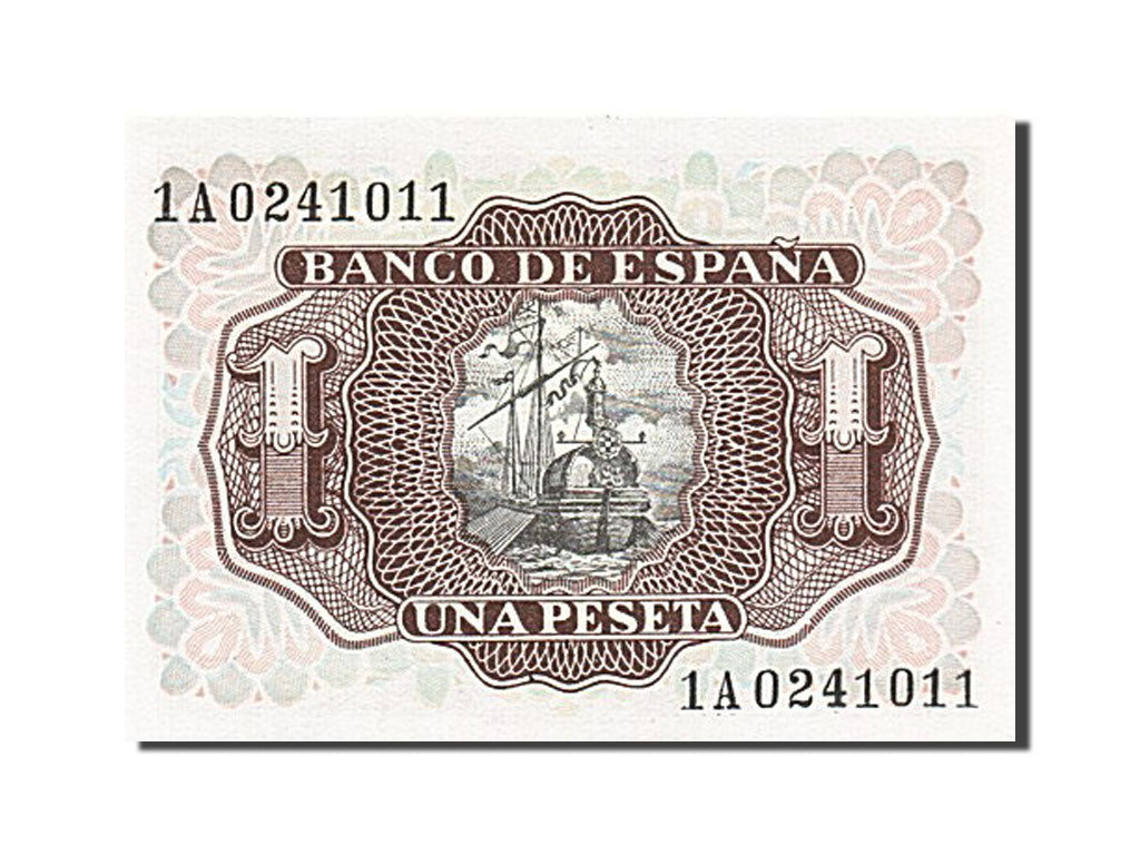 Banknot, Hiszpania, 1 Peseta, 1953, 1953-07-22, UNC(63)