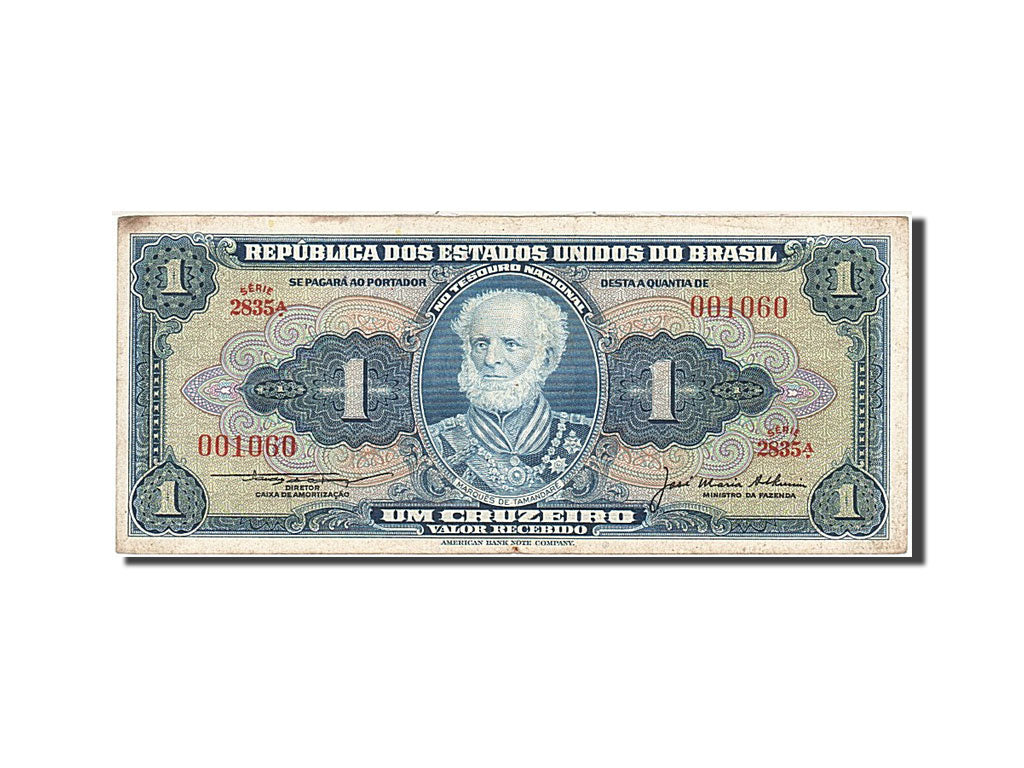 Banknote, Brazil, 1 Cruzeiro, 1954, VF(20-25)