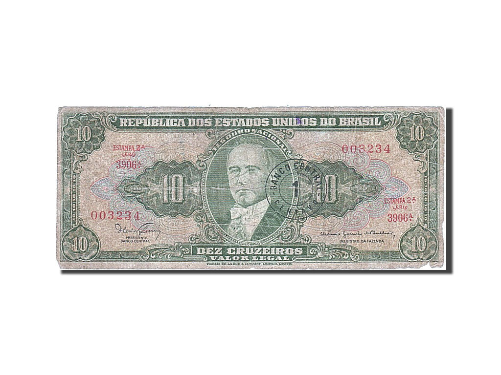 Billet, Brésil, 10 Cruzeiros, 1962, B