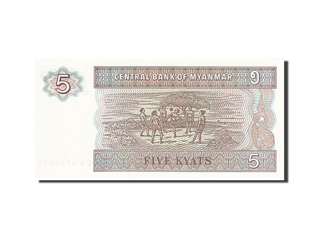 Banknote, Myanmar, 5 Kyats, 1997, UNC(65-70)