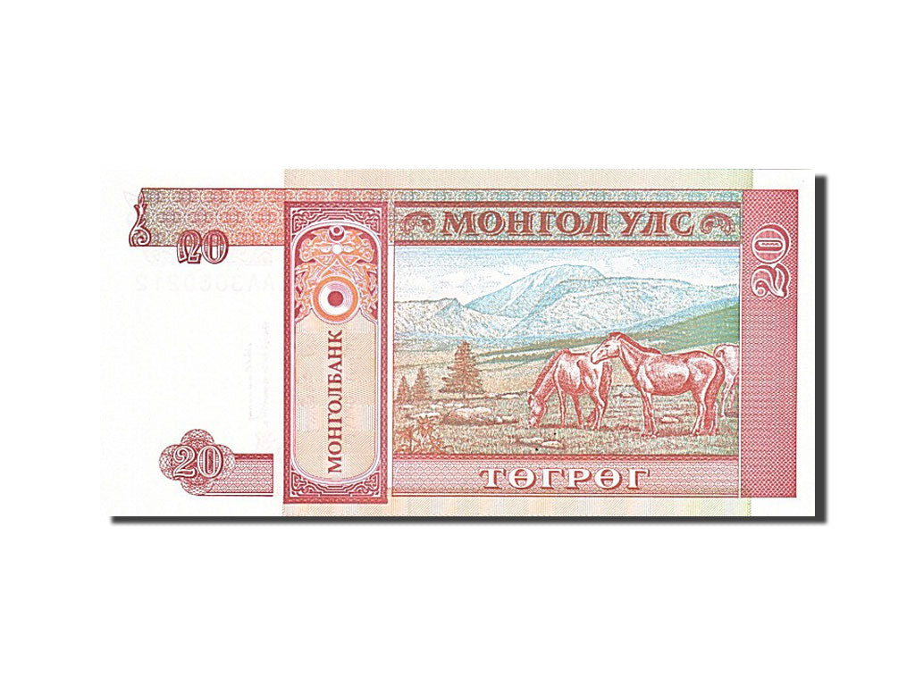 Banknote, Mongolia, 20 Tugrik, 2002, UNC(65-70)