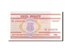 Banconote, Bielorussia, 5 Rublei, 2000, FDS