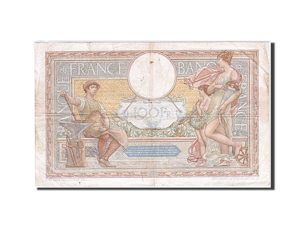 Banknote, France, 100 Francs, 100 F 1908-1939 ''Luc Olivier Merson'', 1935