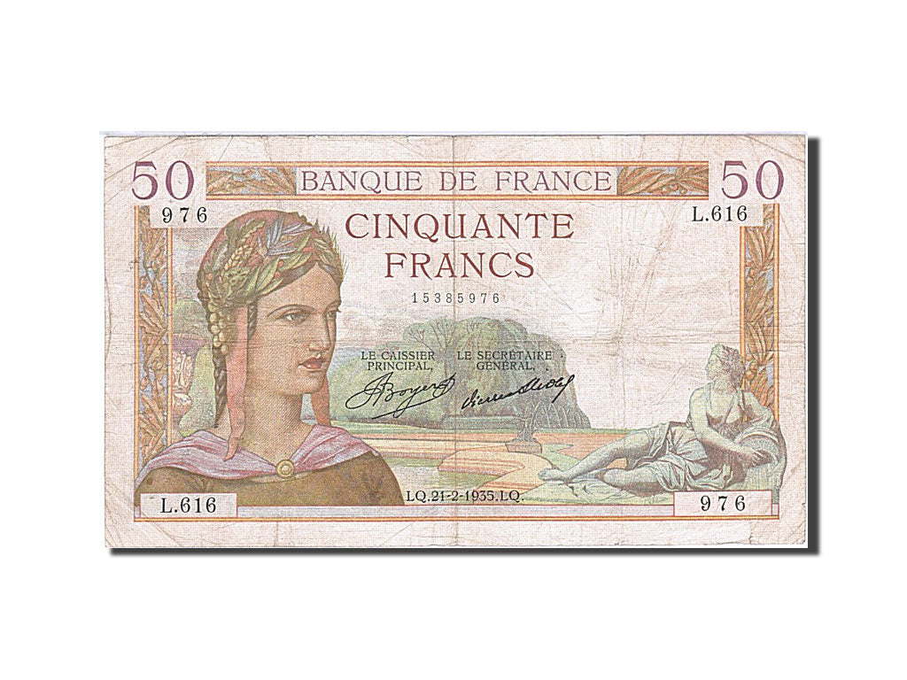 Geldschein, Frankreich, 50 Francs, 50 F 1934-1940 ''Cérès'', 1935, 1935-02-21