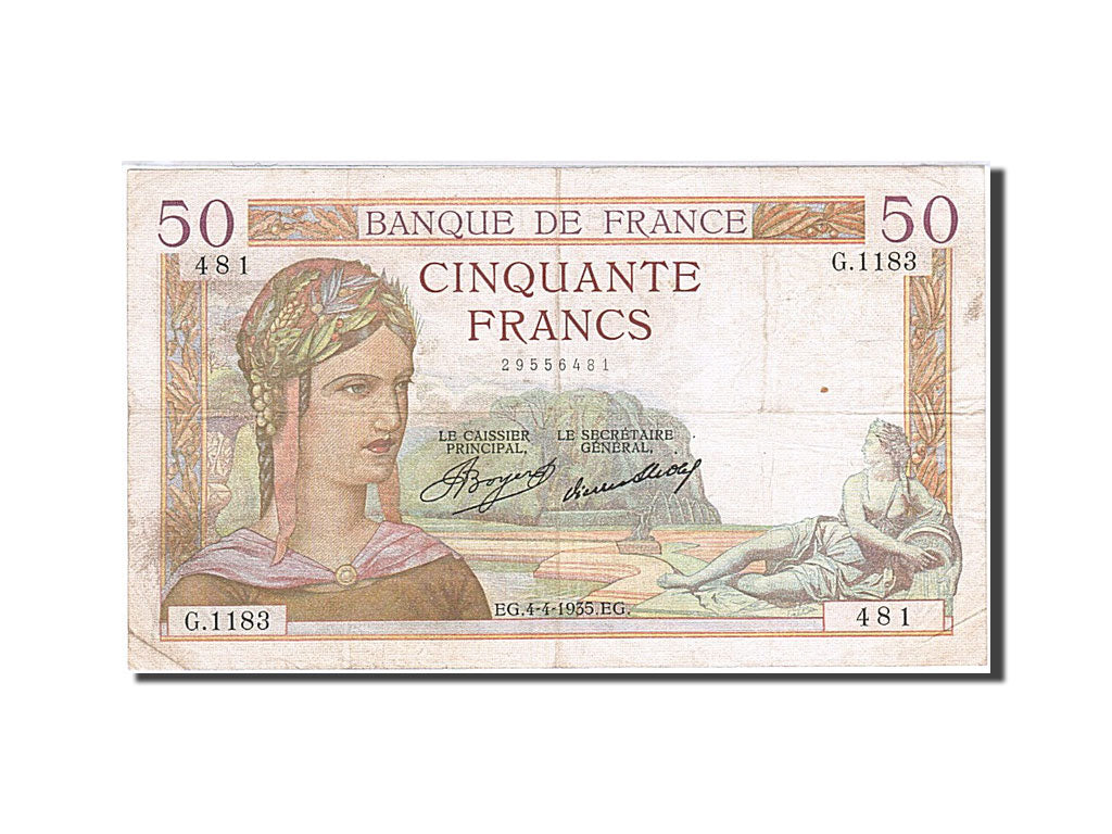 Banconote, Francia, 50 Francs, 50 F 1934-1940 ''Cérès'', 1935, 1935-04-04, MB