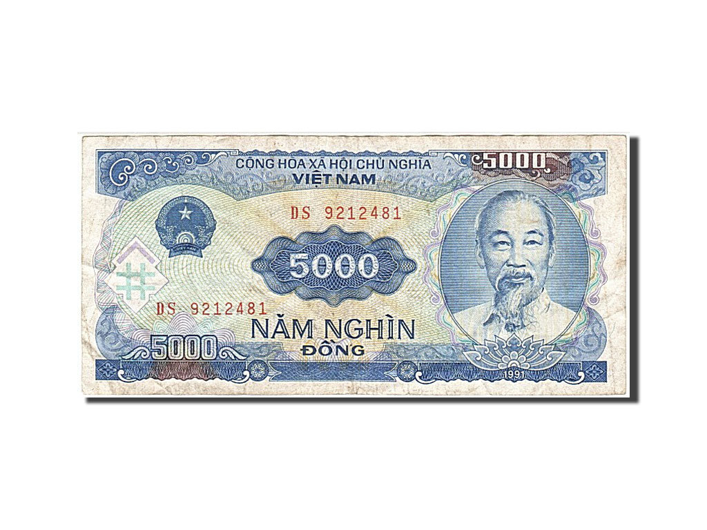 Banknot, Wiet Nam, 5000 D<ox>ng, 1991, VF(20-25)