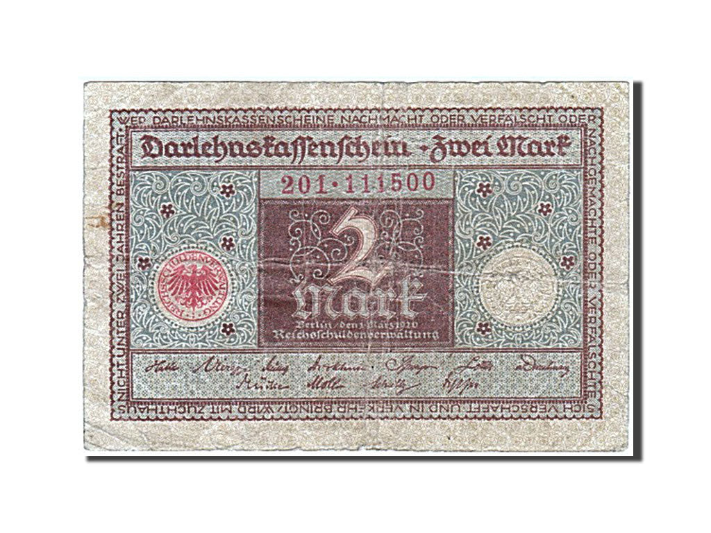 Billete, 2 Mark, 1920, Alemania, 1920-03-01, BC+