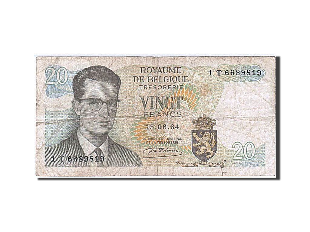 Banknote, Belgium, 20 Francs, 1964, 1964-06-15, VF(20-25)