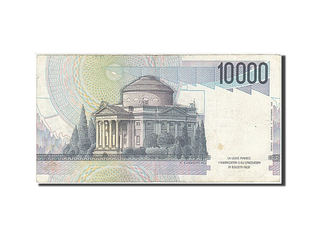 Banknot, Włochy, 10,000 Lire, 1984, 1984-09-03, EF(40-45)
