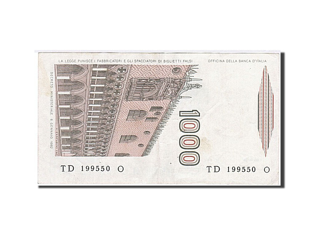 Banknote, Italy, 1000 Lire, 1982, 1982-01-06, AU(50-53)