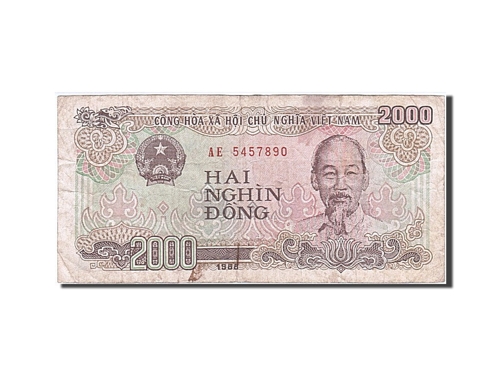 Banknote, Viet Nam, 2000 Dông, 1988, VF(20-25)