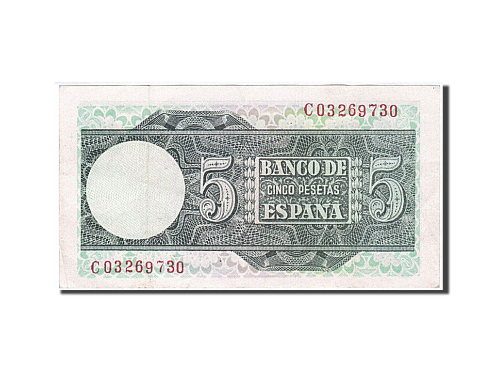 Biljet, Spanje, 5 Pesetas, 1948, 1948-03-05, TTB+