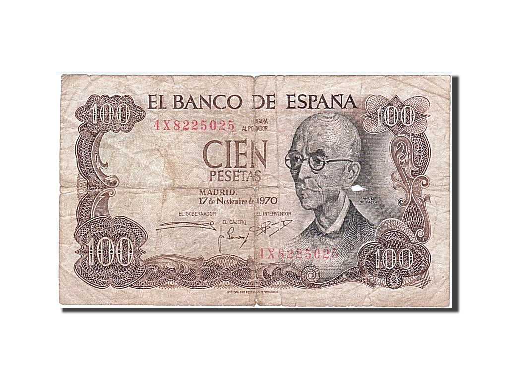 Biljet, Spanje, 100 Pesetas, 1970, 1970-11-17, B