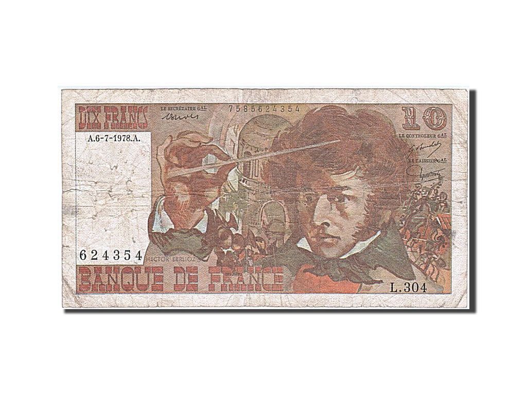 Banknote, France, 10 Francs, 10 F 1972-1978 ''Berlioz'', 1978, 1978-07-06