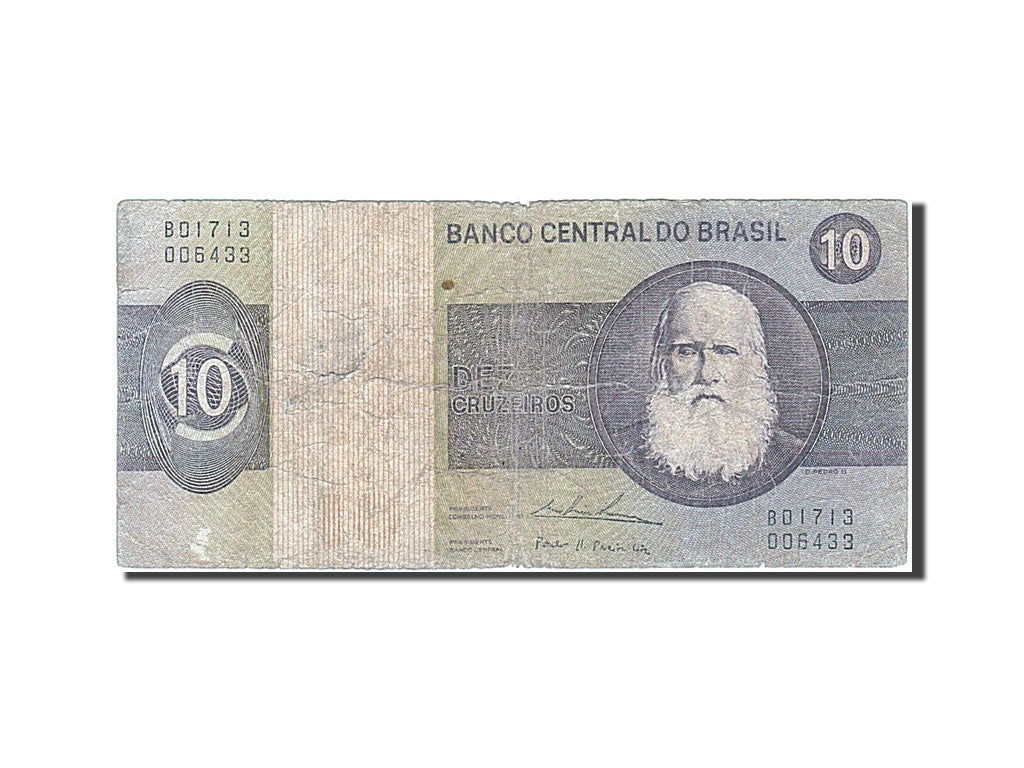 Banknote, Brazil, 10 Cruzeiros, 1979, VG(8-10)