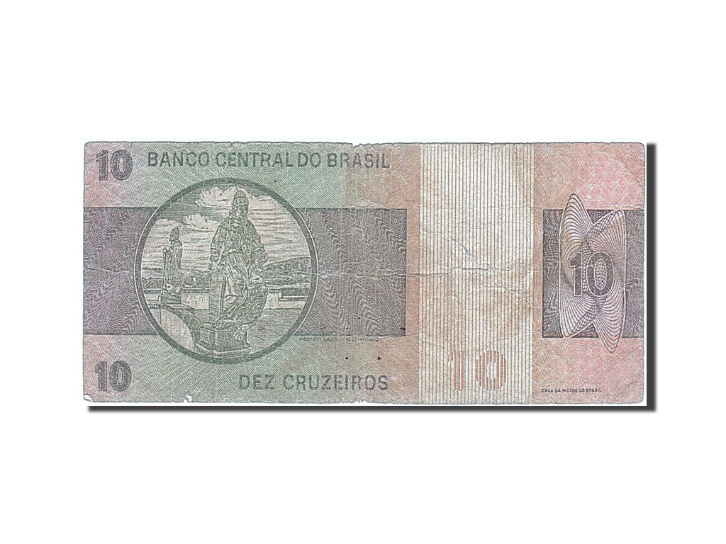 Banknote, Brazil, 10 Cruzeiros, 1979, VG(8-10)
