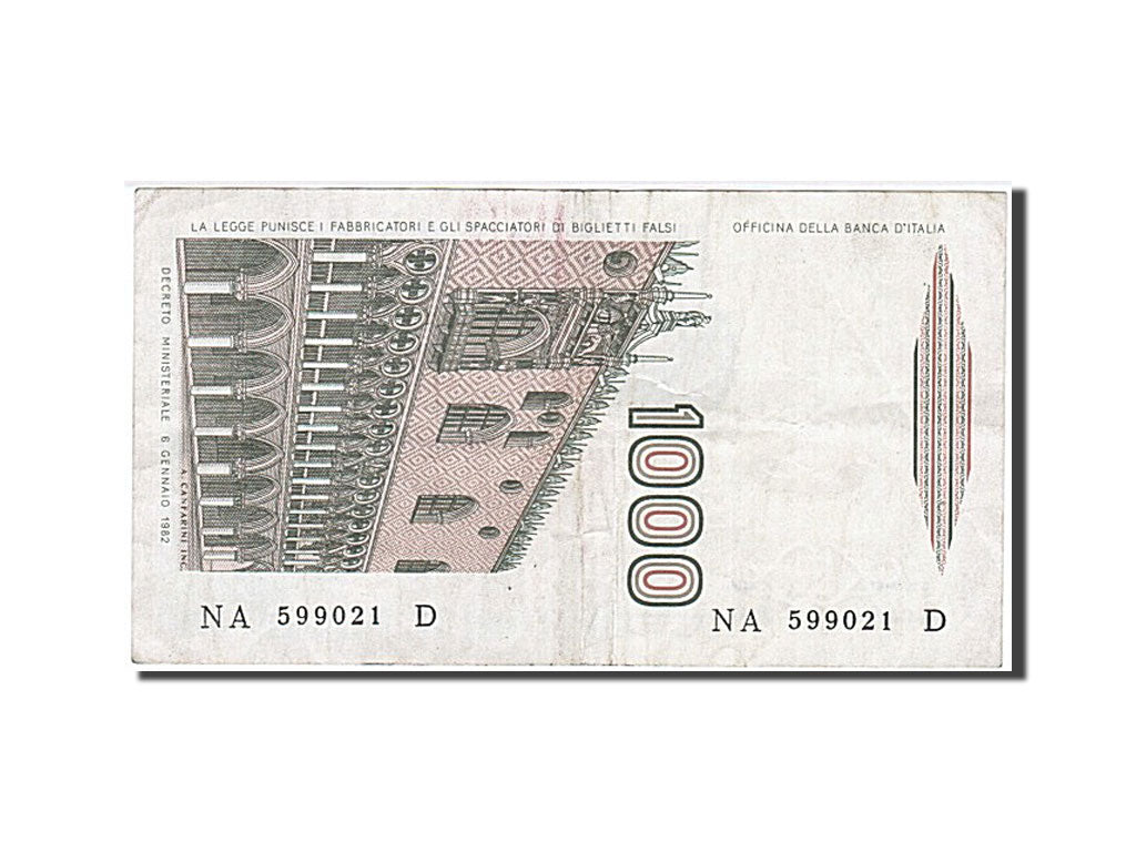 Banknote, Italy, 1000 Lire, 1982, 1982-01-06, AU(50-53)