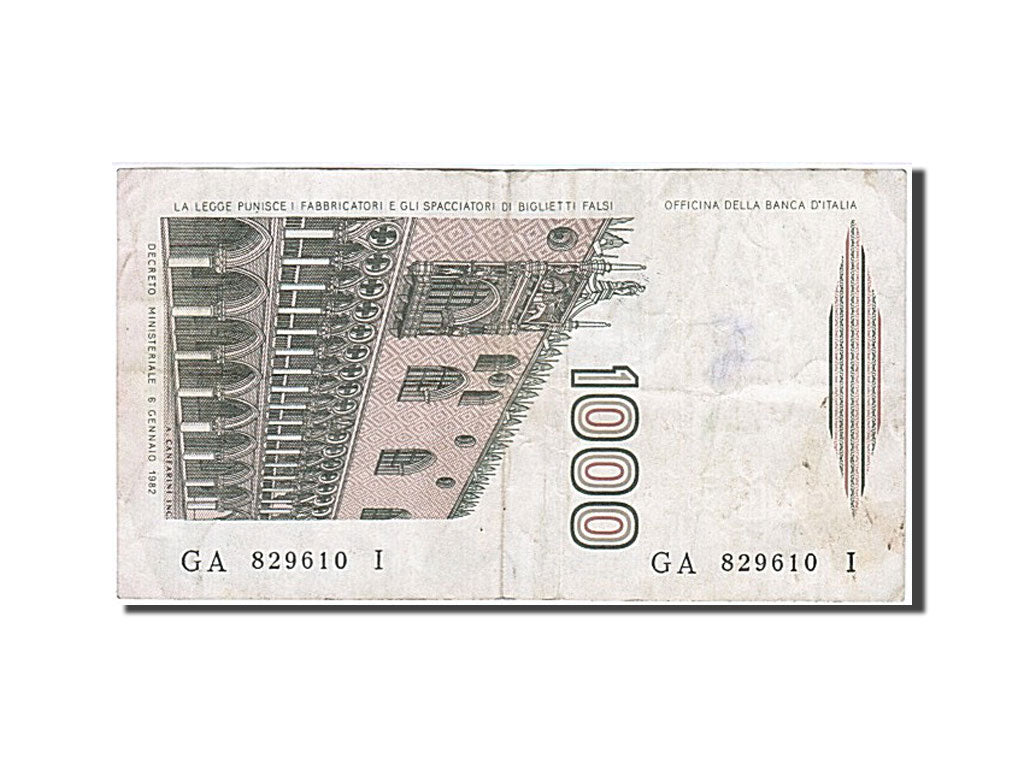 Banknote, Italy, 1000 Lire, 1982, 1982-01-06, EF(40-45)