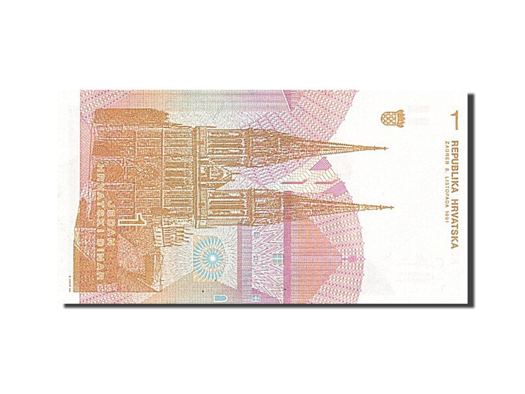 Banknote, Croatia, 1 Dinar, 1991, 1991-10-08, UNC(60-62)