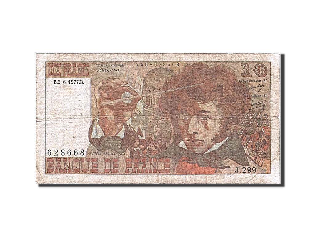 Billete, Francia, 10 Francs, 10 F 1972-1978 ''Berlioz'', 1977, 1977-06-02, RC