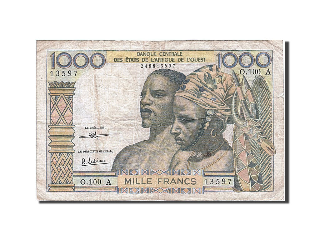 Banknote, West African States, 1000 Francs, 1959, VF(20-25)