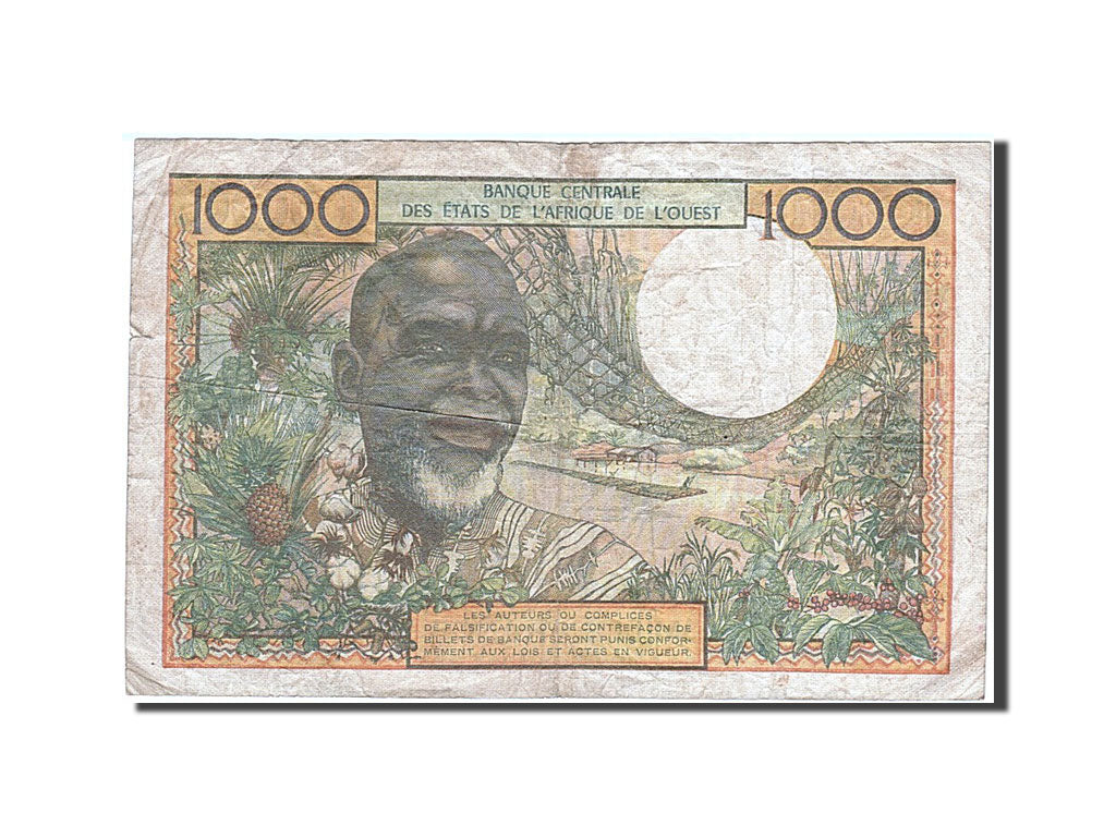 Banknote, West African States, 1000 Francs, 1959, VF(20-25)
