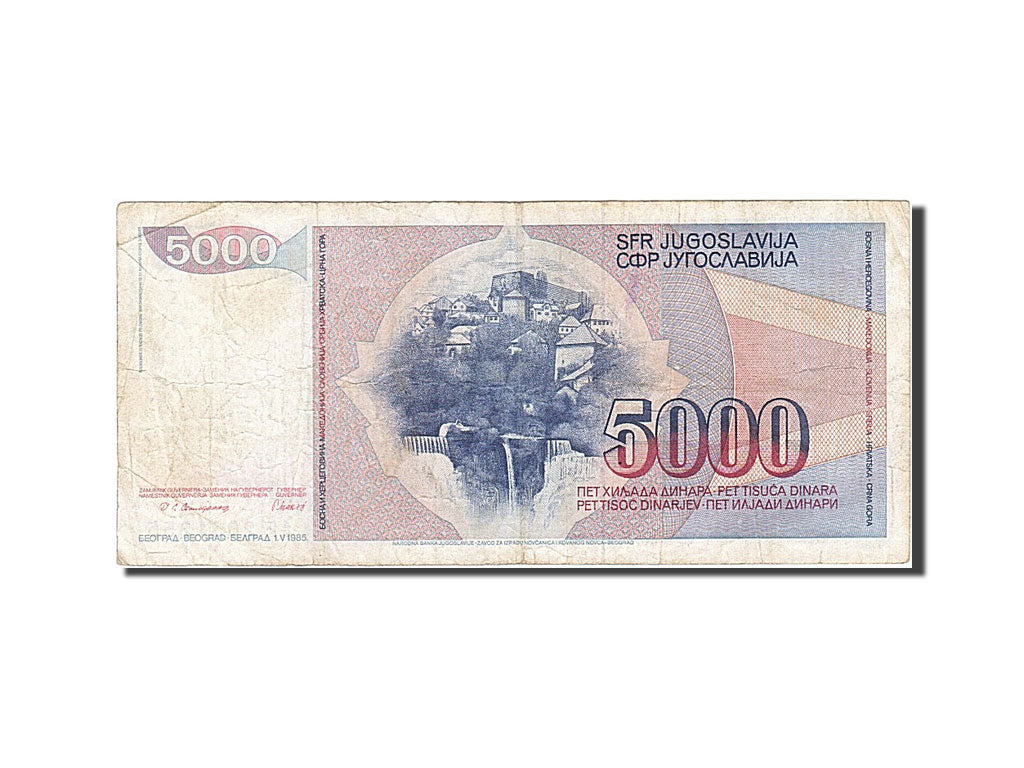 Banconote, Iugoslavia, 5000 Dinara, 1985, 1985-05-01, MB